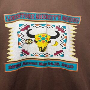 Limestone County Sheriff's Rodeo 2010 Graphic T-Shirt Brown‎ Mens Medium Western